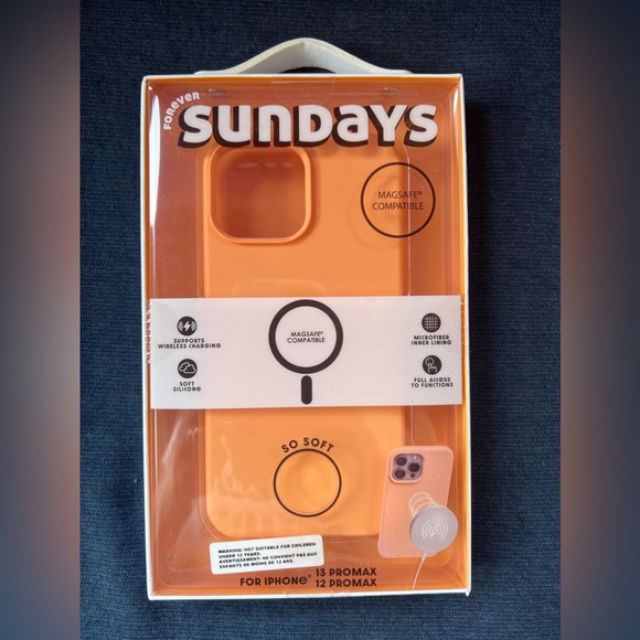NWT in box iPhone 12 or 13 PROMAX orange silicone phone case magsafe - Picture 2 of 4